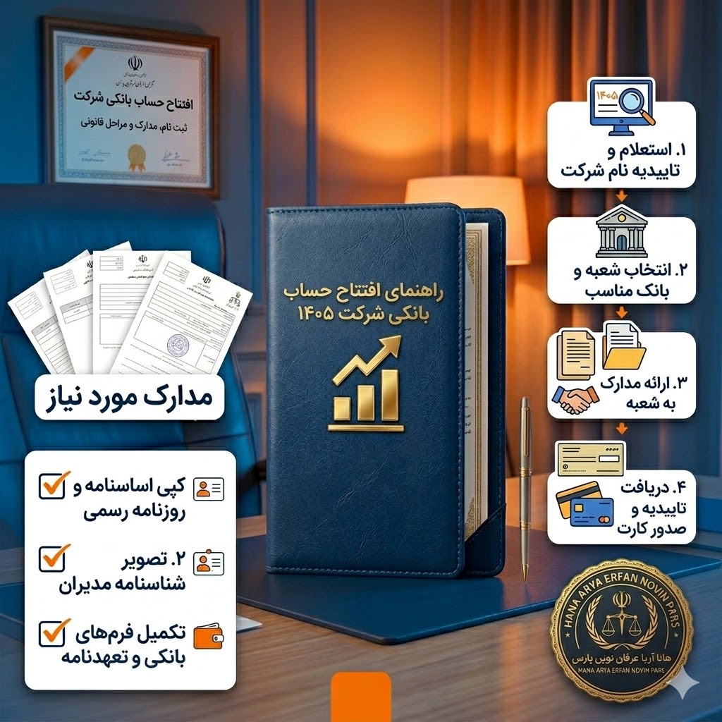 افتتاح حساب بانکی برای شرکت در سال ۱۴۰۵ (راهنمای کامل)