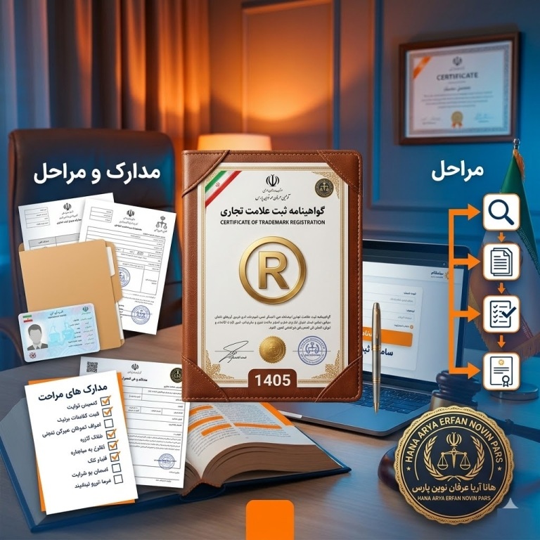 راهنمای جامع ثبت برند 1405 | مدارک و مراحل | هانا آریا عرفان نوین پارس